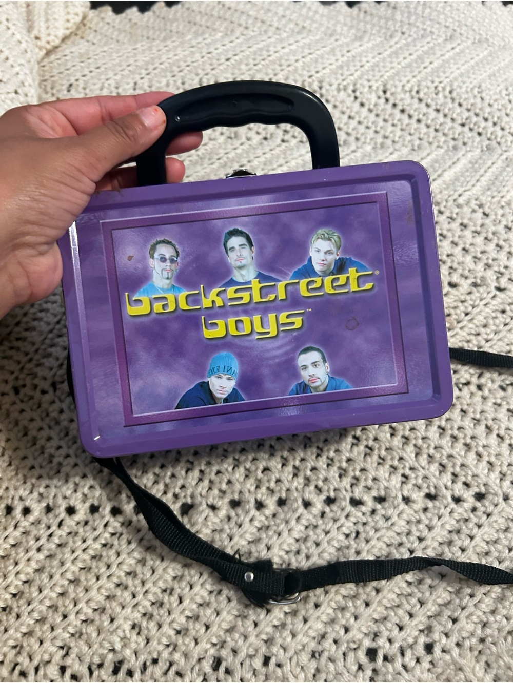 Backstreet Boys Purple Metal Lunchbox with Black Handle